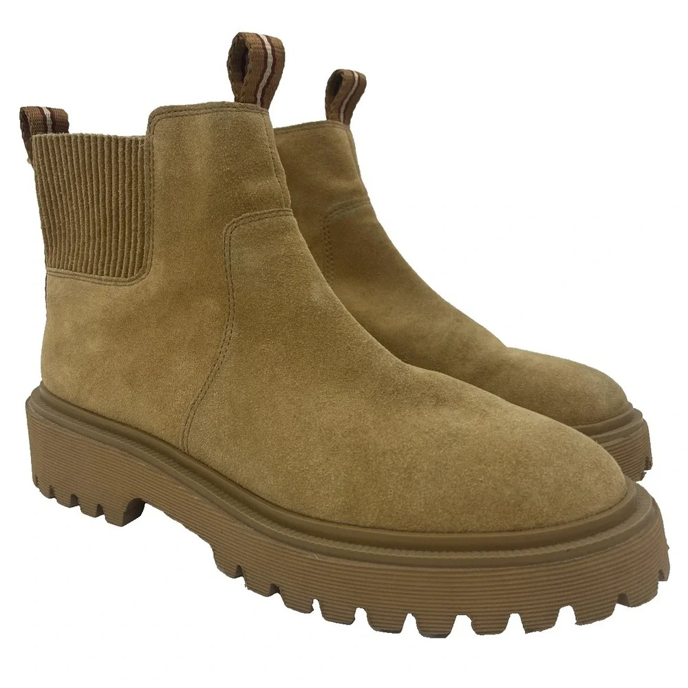 NEW Madewell The Henry Lugsole Boot in Suede Sand Size 9 NWOB NC306 Chunky